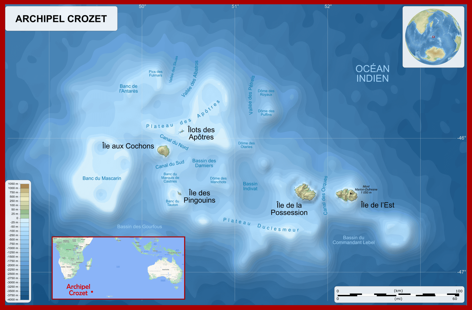 Carte archipel Crozet