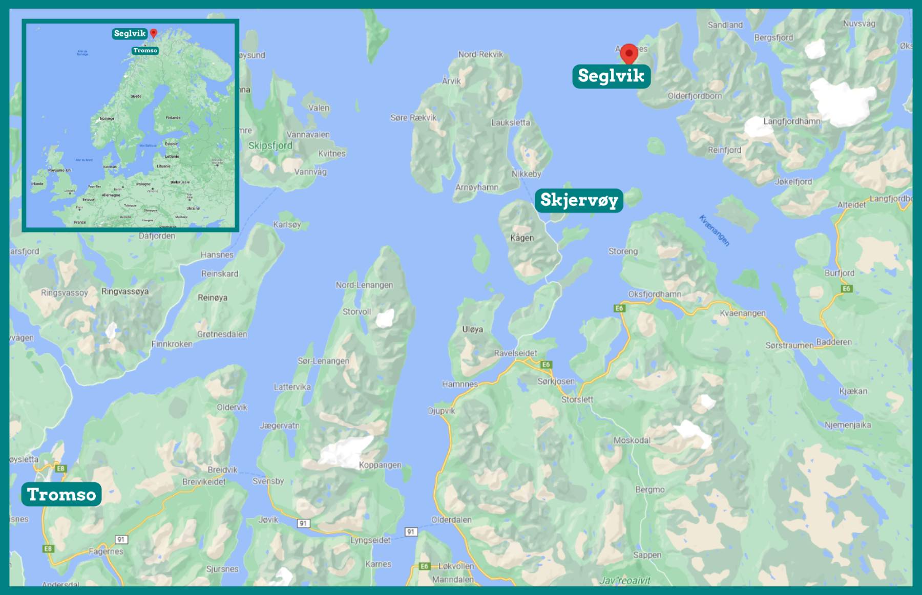 Carte Seglvik Norvège