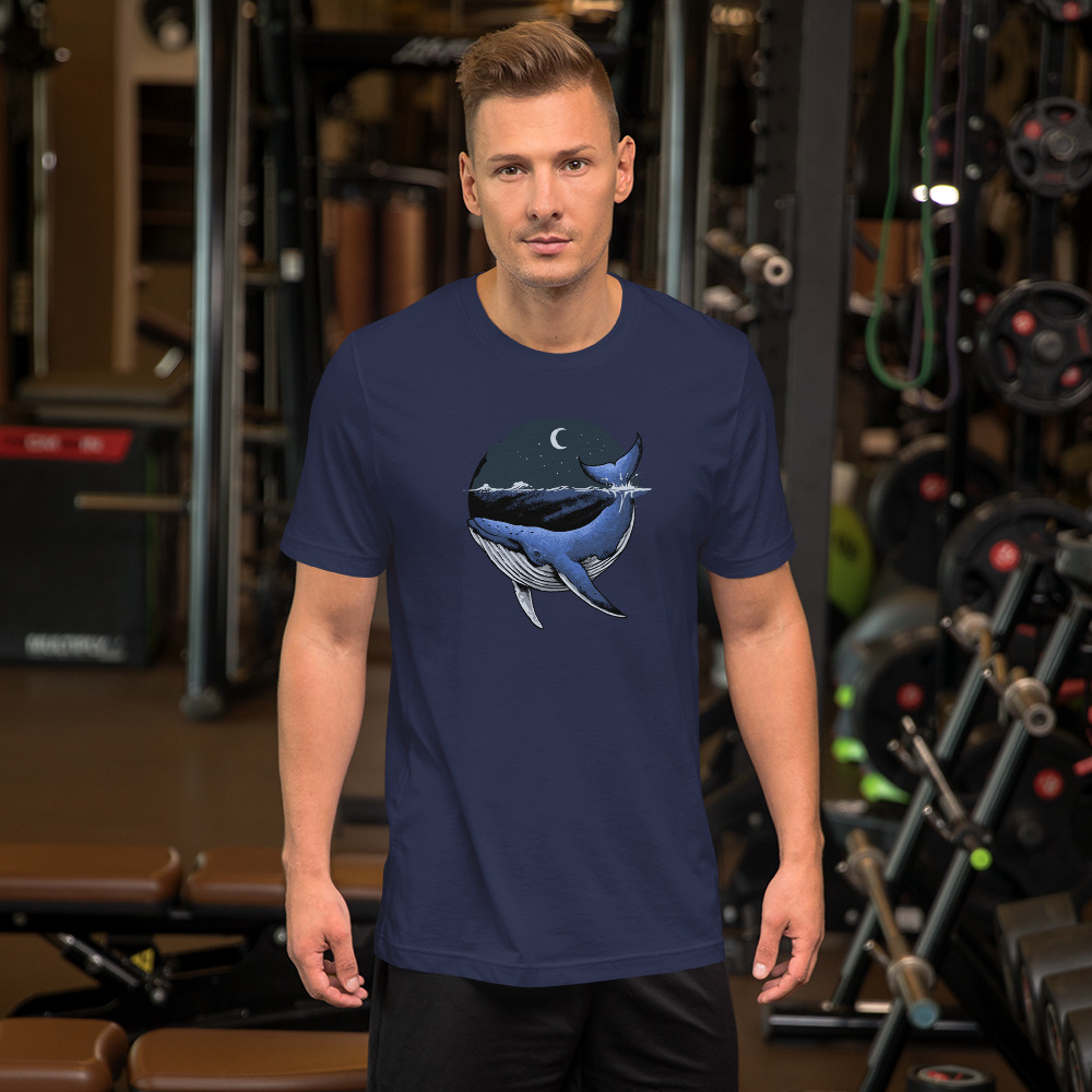 Tee-shirt La Nuit de la Baleine à Bosse bleu marine