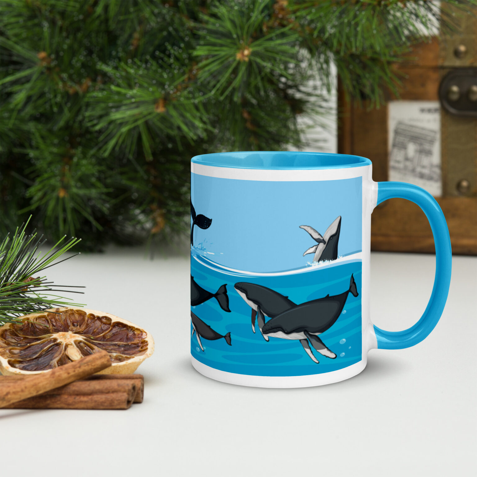 Mug La Famille Baleine à Bosse coloré à l'intérieur