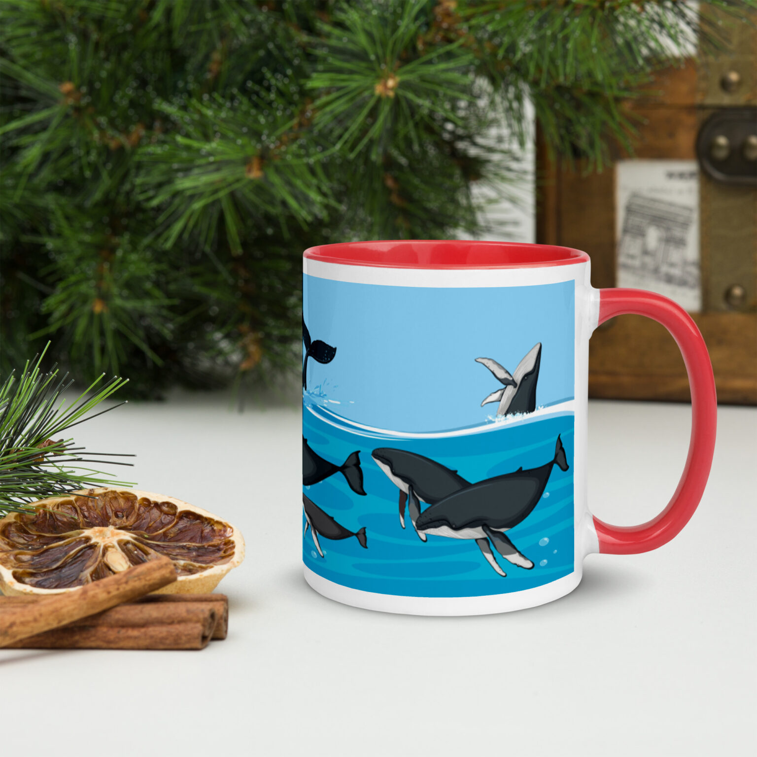 Mug La Famille Baleine à Bosse coloré à l'intérieur