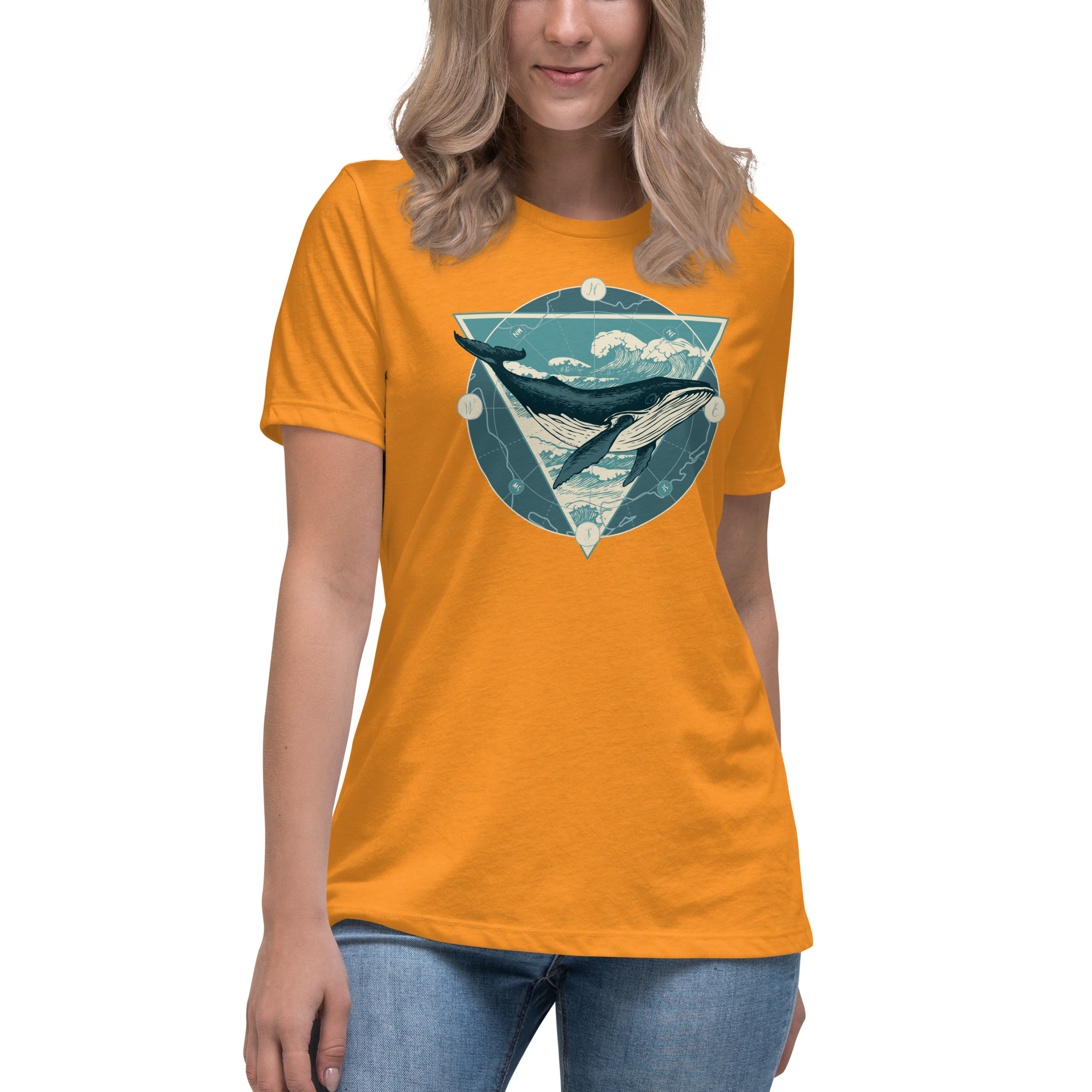 Tee-shirt mixte L'Aventure de la Baleine à Bosse orange