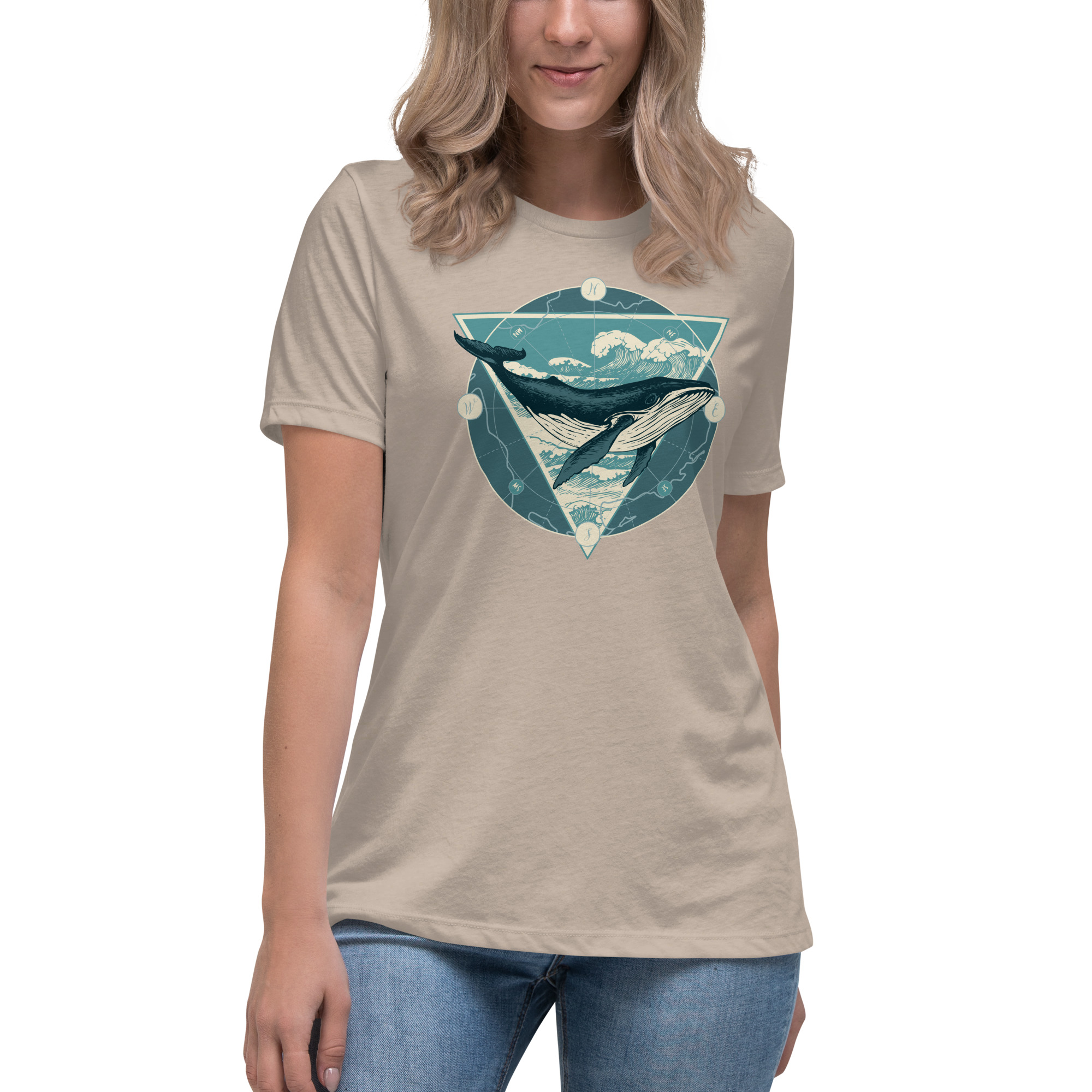 Tee-shirt mixte L'Aventure de la Baleine à Bosse beige