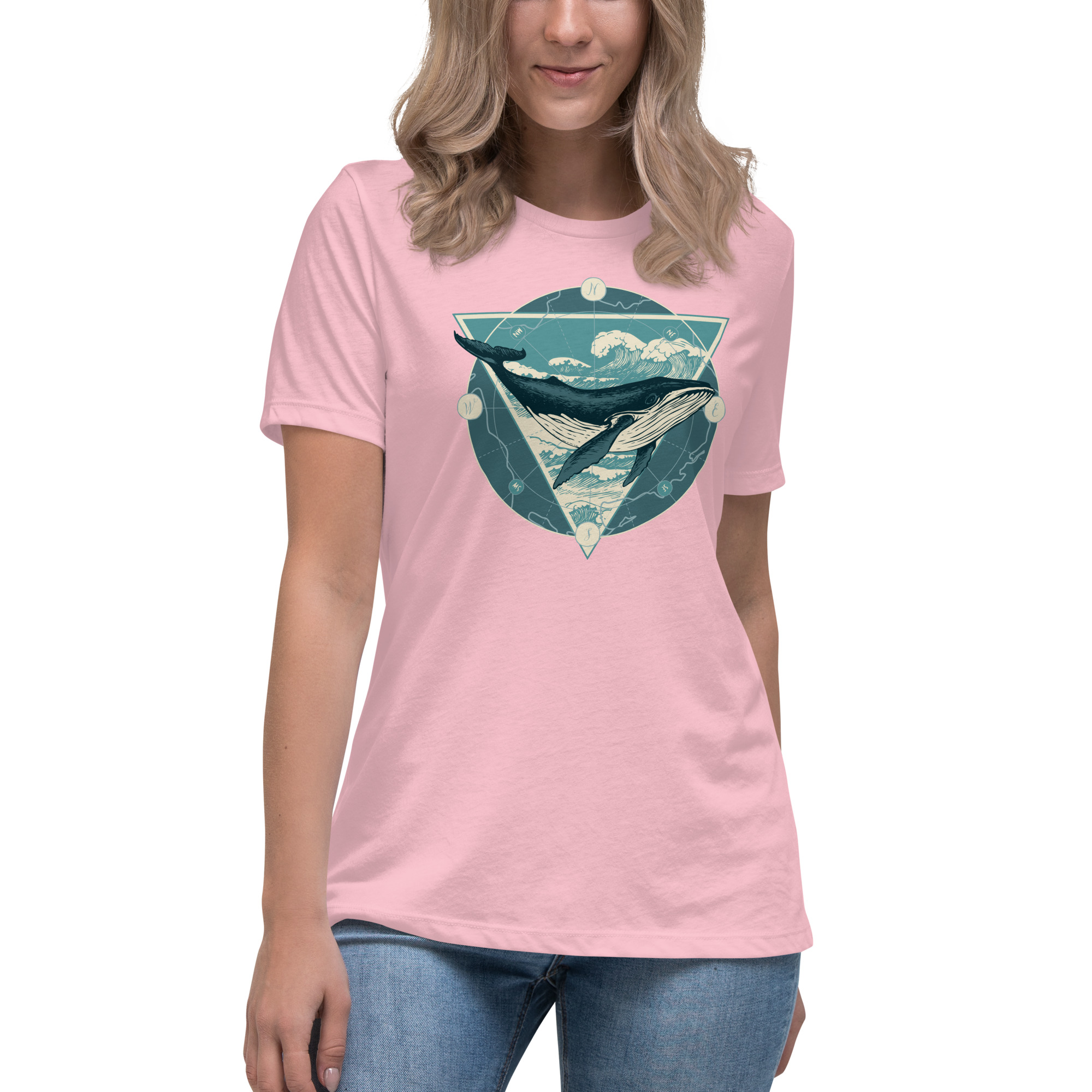 Tee-shirt mixte L'Aventure de la Baleine à Bosse rose